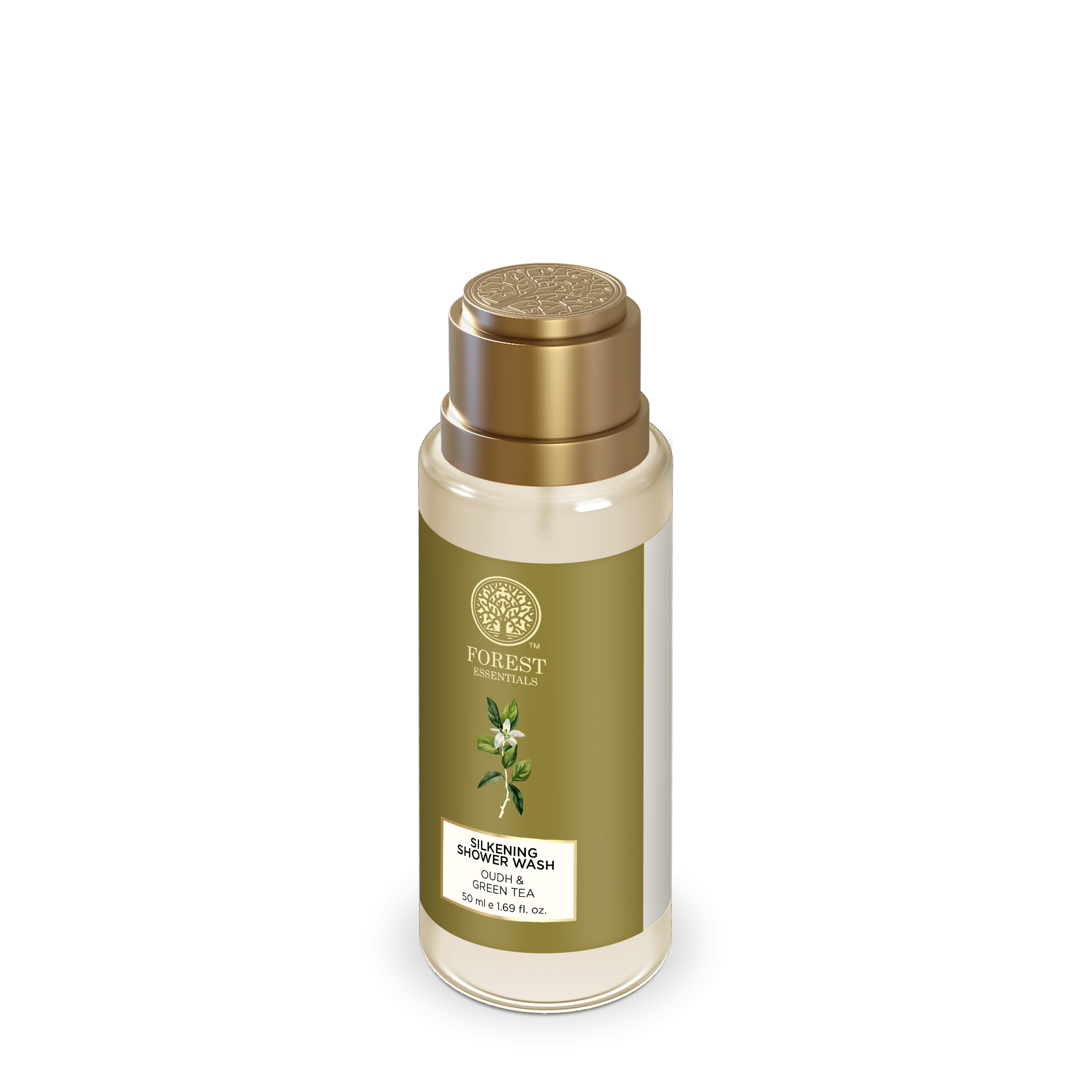 Forest Essentials Travel Size Silkening Shower Wash Oudh & Green Tea | Grocsy