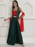 Joban Fashion Green Lehnga Top And Dupatta Set | Grocsy