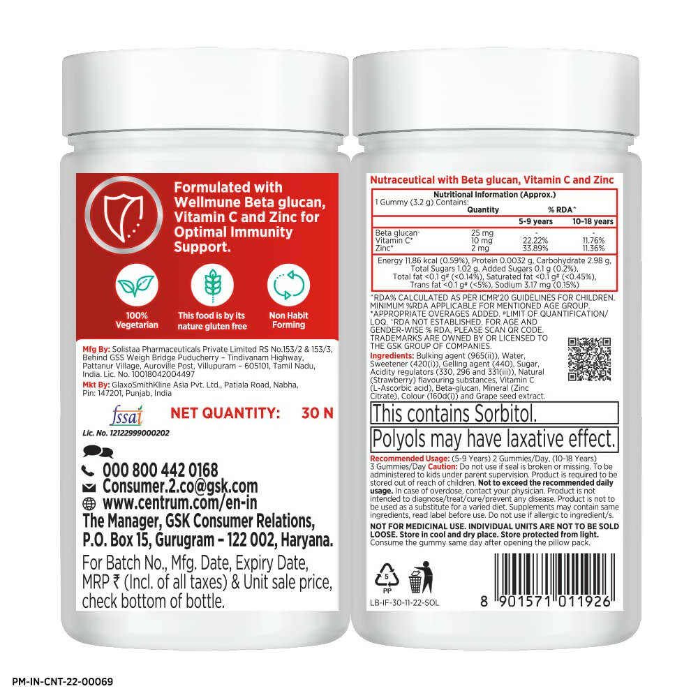 Centrum Kids Immune Fuel Gummies - Strawberry Flavor | Grocsy