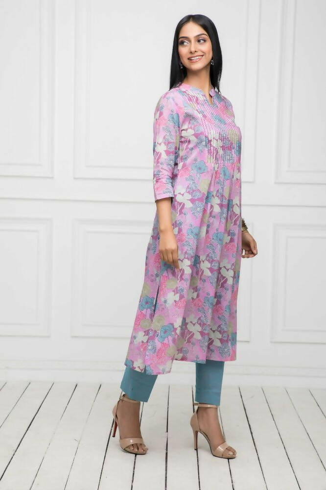 Myshka Women Multi Floral Rayon A-Line Round Neck Kurtas | Grocsy