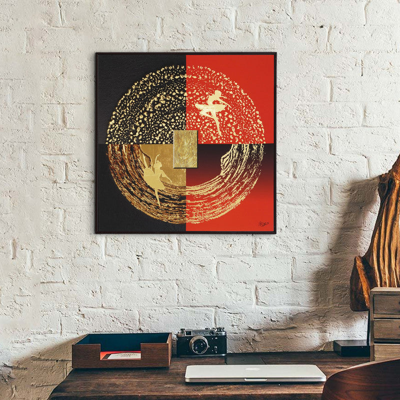 Tehzeeb Creations Golden Embossed Wall Painting | Grocsy