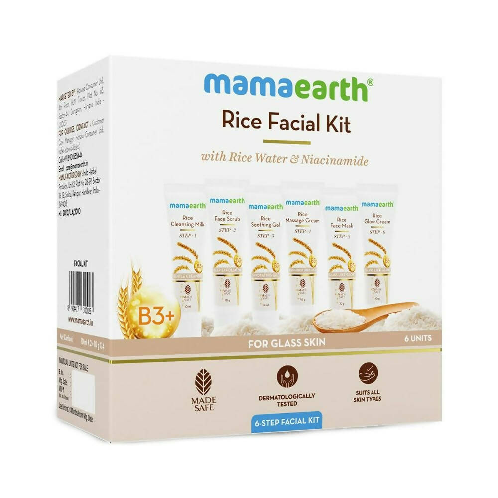 Mamaearth Rice Facial Kit With Rice Water & Niacinamide | Grocsy