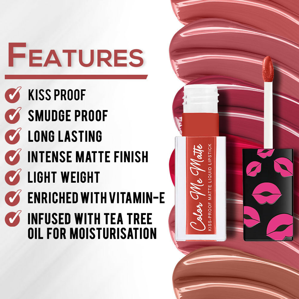 Jaquline USA Color Me Matte Liquid Lipstick - Spice Orange | Grocsy