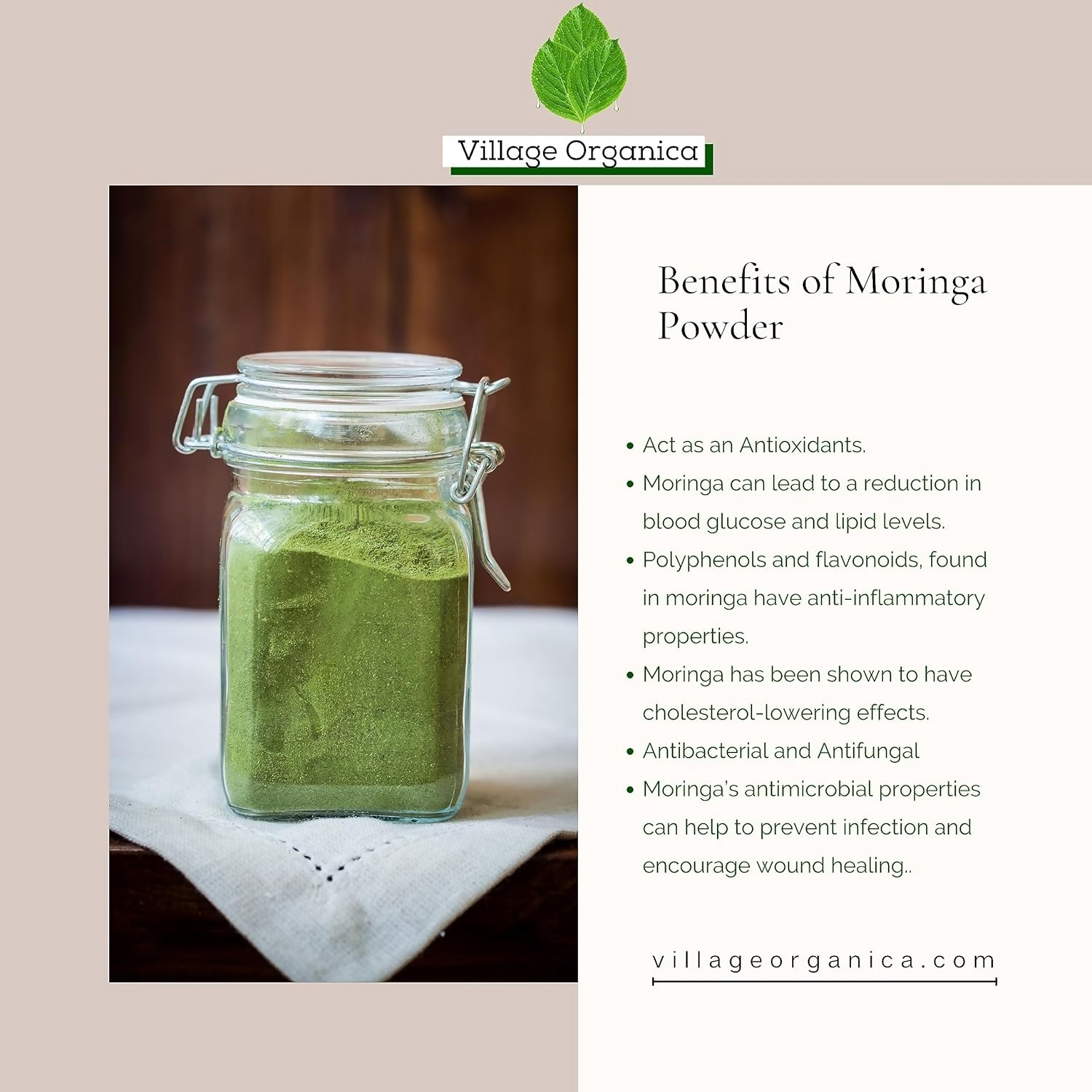 Village-Organica Moringa Powder | Grocsy
