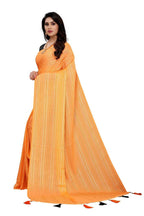 Vamika Orange Georgette Seqence Saree (Riva Orange) | Grocsy