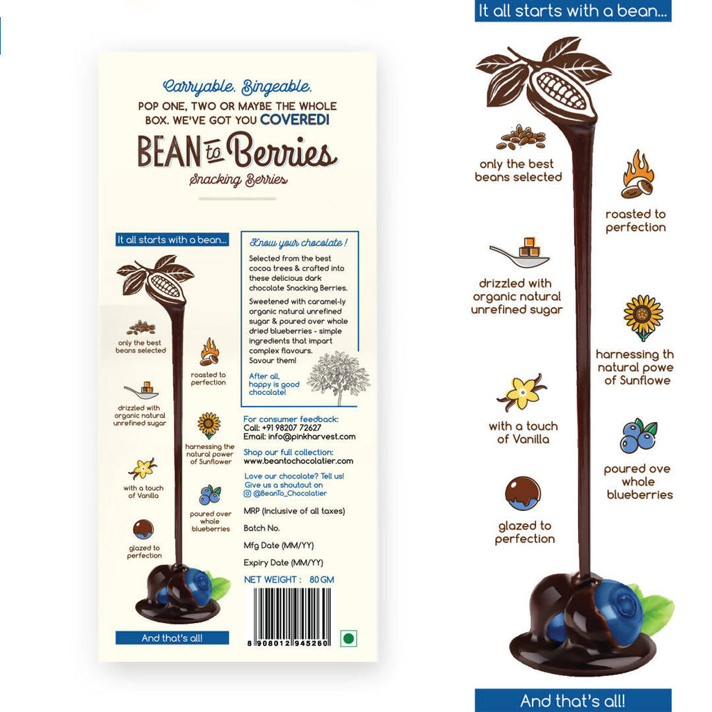 Pink Harvest Bean To Berries Chocolate Coated Blueberries | Grocsy