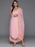 Ahalyaa Women's Traditional wear Kurta Set - Pink | Grocsy