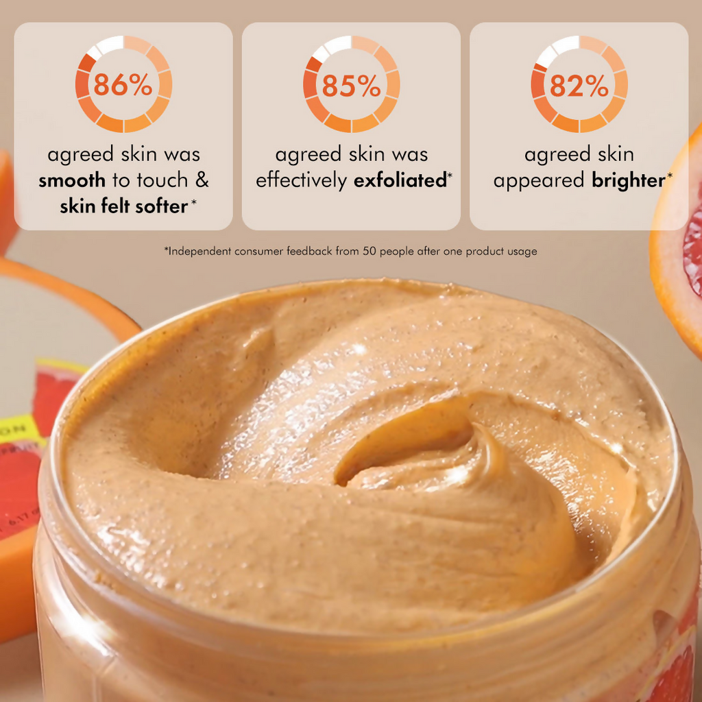 mCaffeine Glow Boost Grapefruit Body Scrub | Grocsy