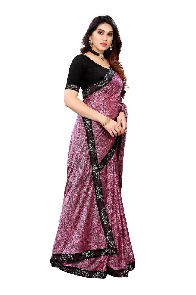 Vamika Pink Malai Silk Embroidery Saree | Grocsy