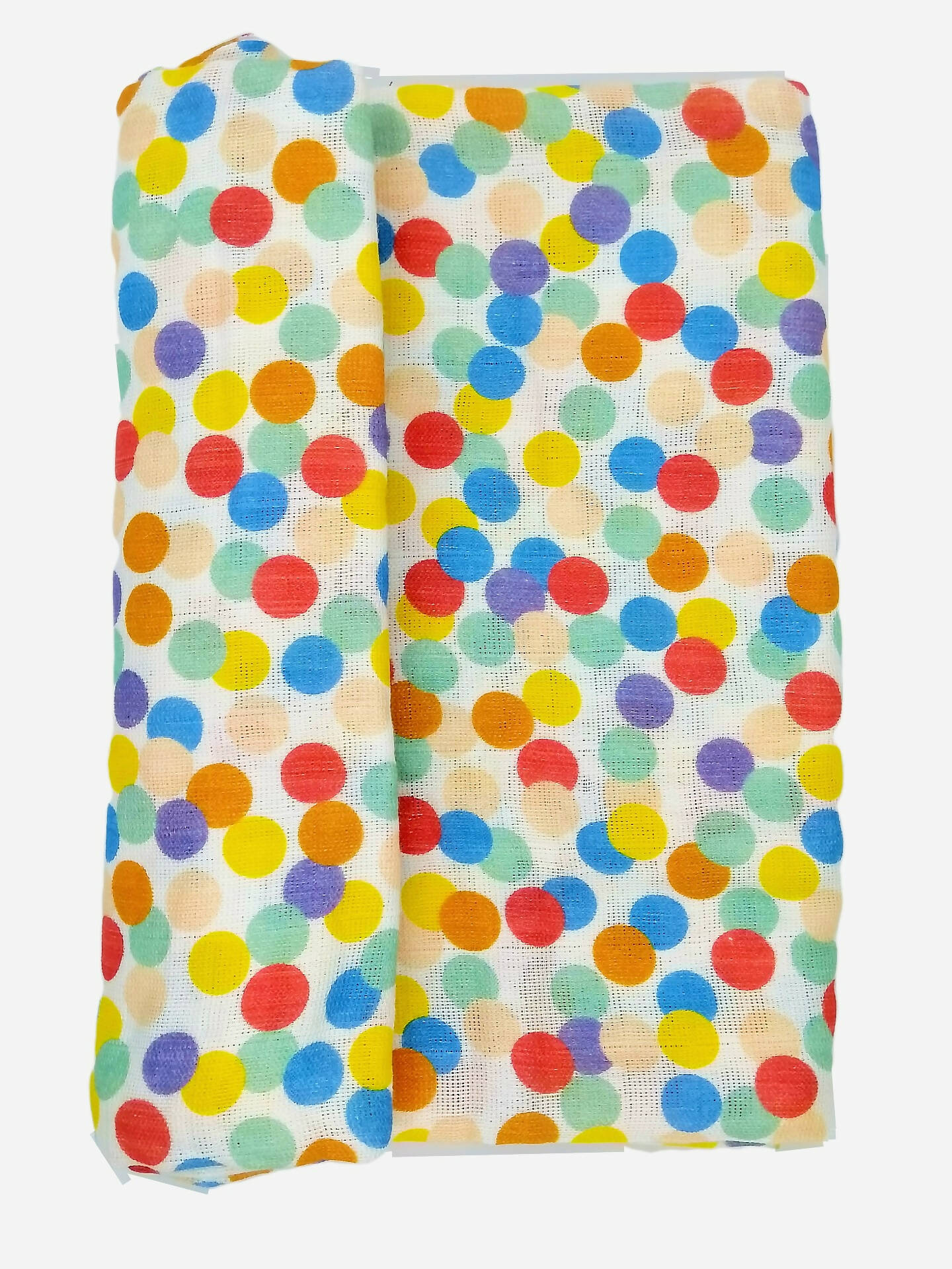 Kindermum Organic Cotton Muslin Swaddle Blanket 110 Cm X 110 Cm - Set Of 2 - Colorful Polka And Bear | Grocsy