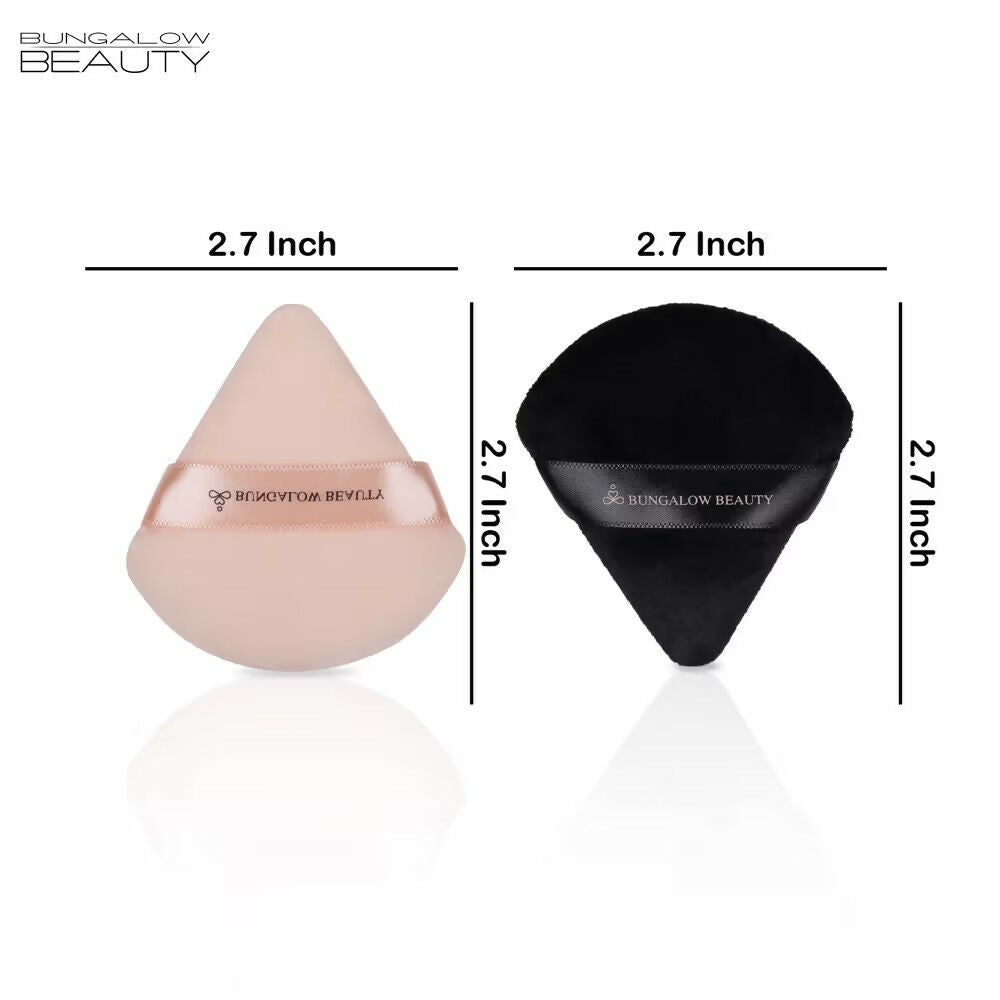 BUNGALOW BEAUTY Triangle Powder Puff Set - Pack of 12 | Grocsy