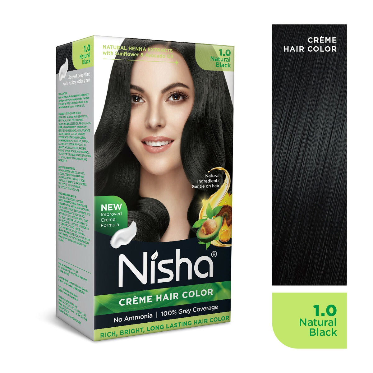Nisha Creme Hair Color for Women - Natural Black | Grocsy
