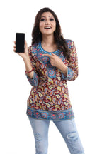 Snehal Creations Brush-Up Summer Cool Printed Short Kurti Tunic | Grocsy
