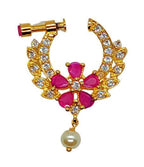 AD Ruby Floral Nose Ring | Grocsy