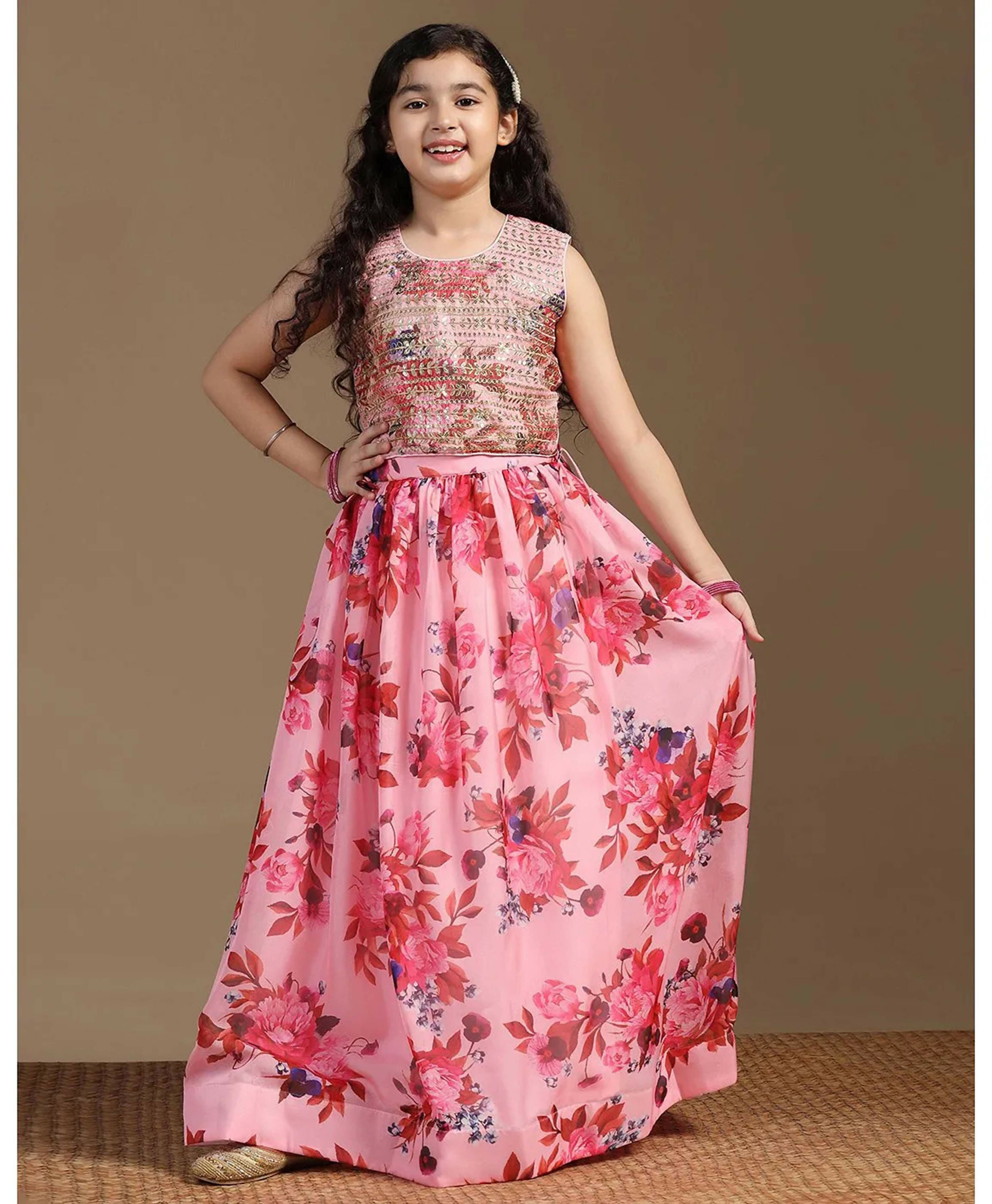Joban Fashion Girl's Peach Color Lehenga Choli | Grocsy
