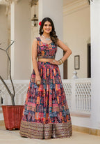 Wedding Partywear Colour Full Slim Georgette Lehengha Choli With Dupata - Agnidhara | Grocsy
