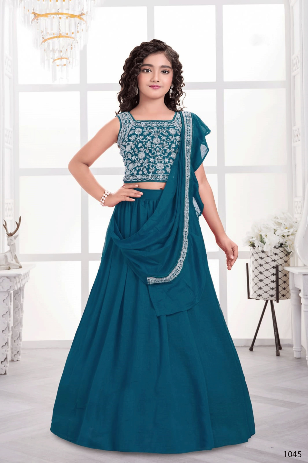 Designer Traditional Rama Multi Color Embroidery With Beads Work Visitra Silk on Lehenga Choli - Anbazaar | Grocsy