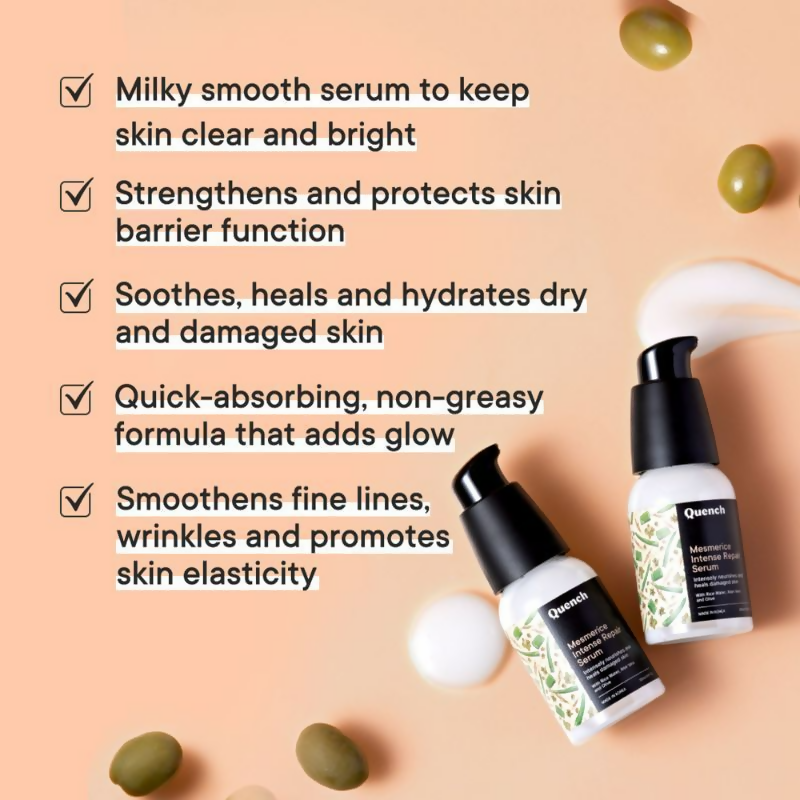 Quench Rice Water Intense Repair Serum With Niacinamide For Dewy & Even Skin Tone | Grocsy