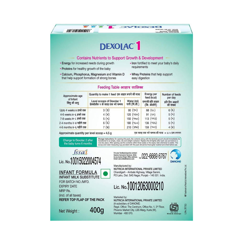 Dexolac Infant Formula Powder Upto 6 Months Stage 1 | Grocsy