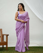 Vamsee Trending Sequins .2 Purple Georgette Saree | Grocsy