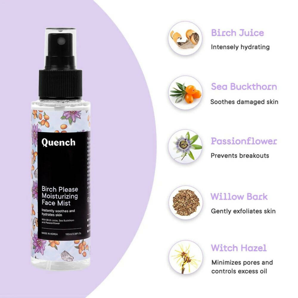 Quench Botanics Birch Please Moisturizing Face Mist, Instant Soothes & Hydrate - Korean Skincare | Grocsy