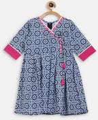 Ahalyaa Multi Crepe Printed Kids Kurta Sharara Set With Dupatta For Girls | Grocsy