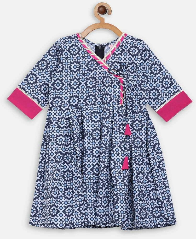Ahalyaa Multi Crepe Printed Kids Kurta Sharara Set With Dupatta For Girls | Grocsy
