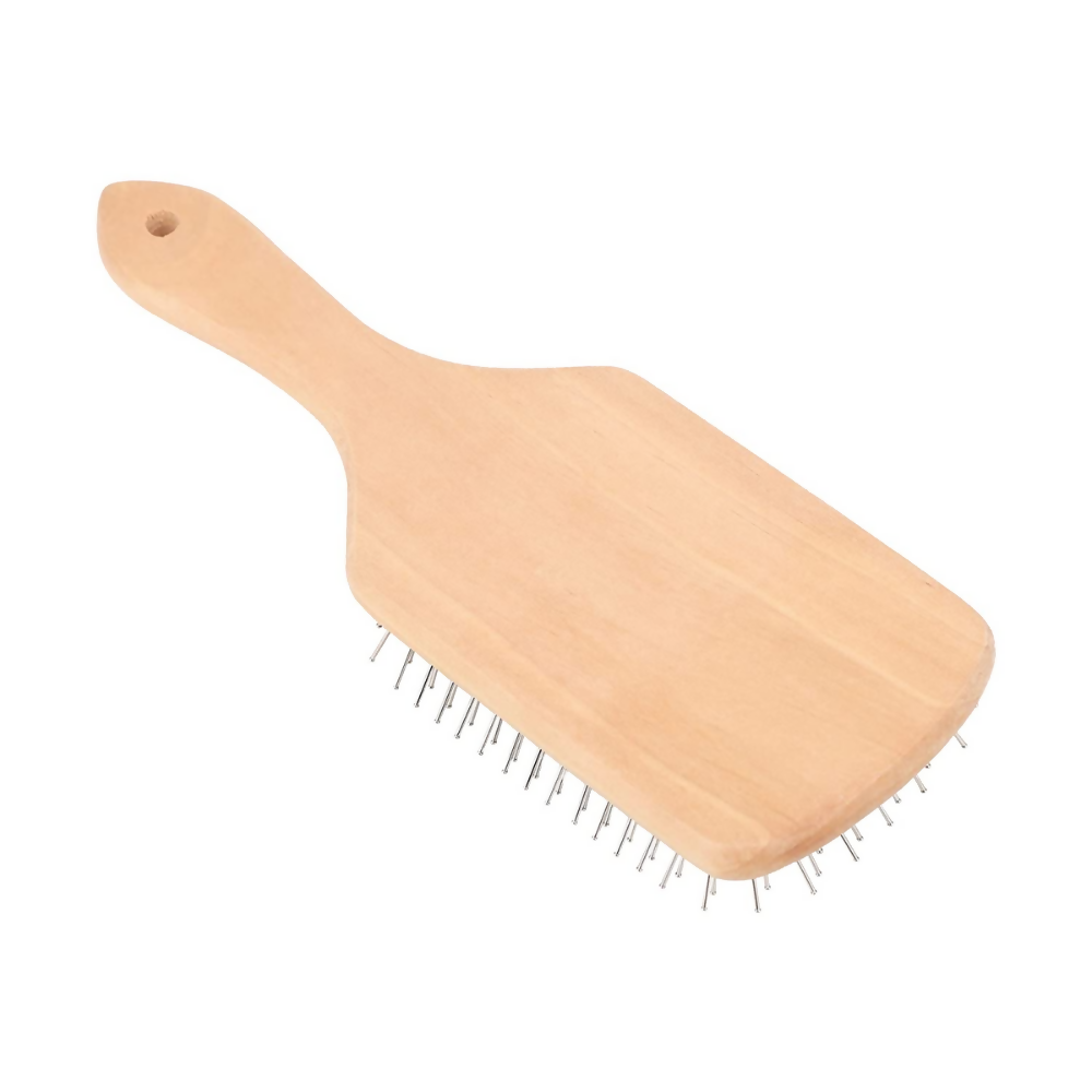 Bronson Professional Wooden Paddle Hair Brush With Steel Bristles | Grocsy