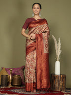 Shree Shyam Fashion Lichi Silk Cream Saree | Grocsy