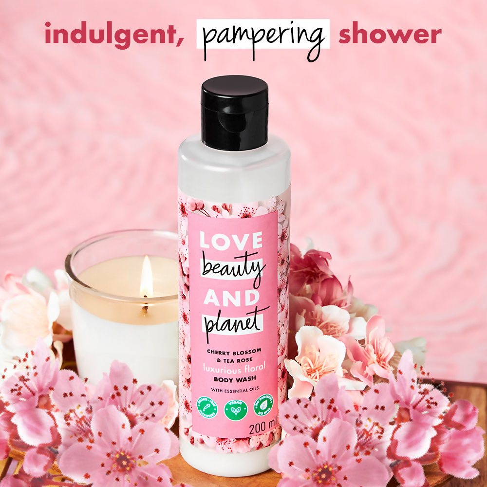 Love Beauty And Planet Cherry Blossom & Tea Rose Body Wash | Grocsy