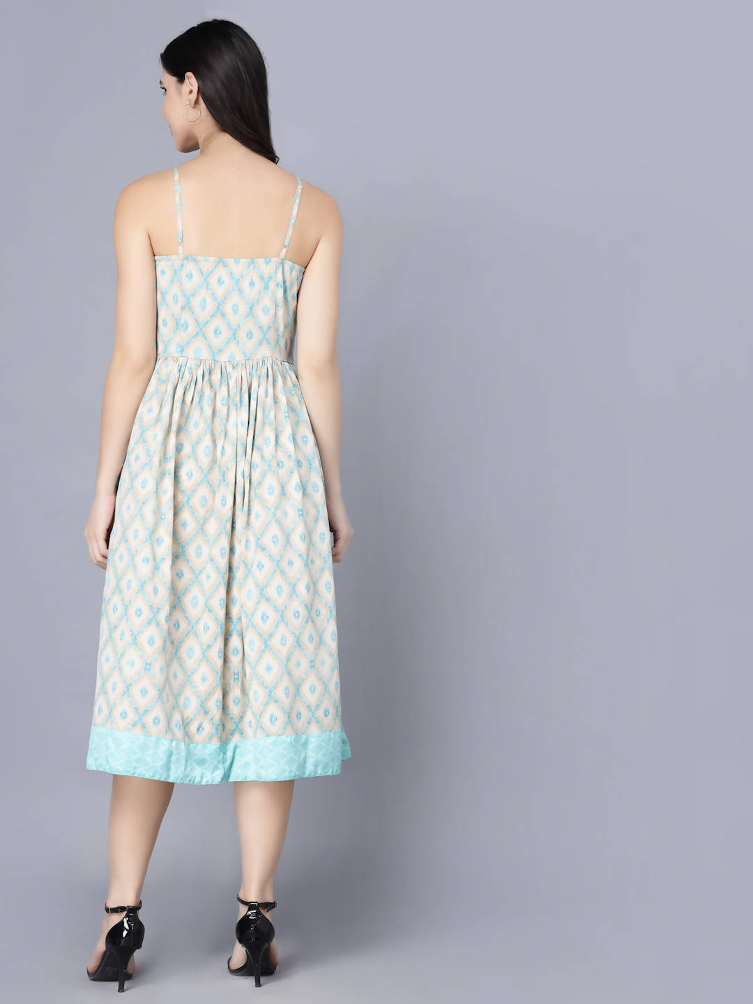 Myshka Multicoloured Floral Organic Cotton Crepe Midi Dress | Grocsy