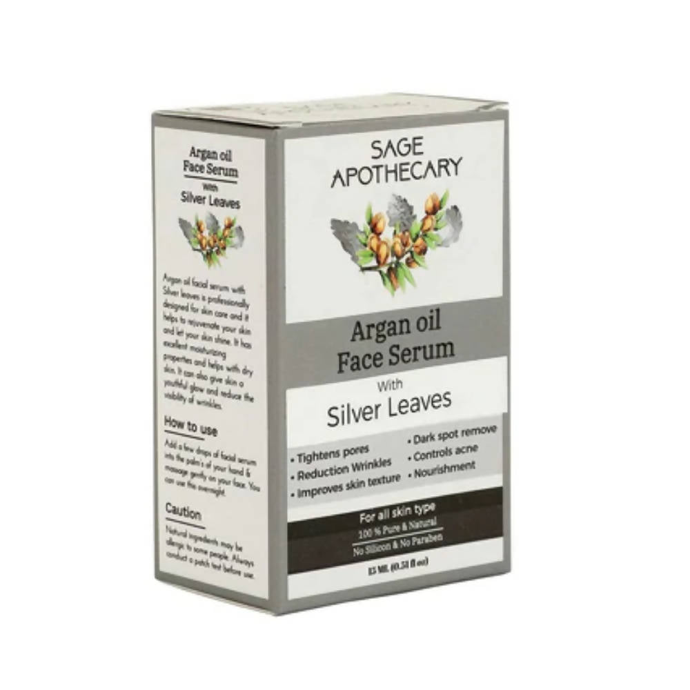 Sage Apothecary Argan Oil Face Serum With Silver Leaves | Grocsy