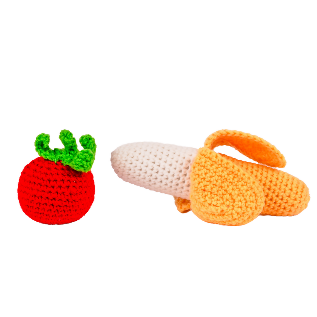 Nesta Toys Crochet Fruits & Vegetable Toys, Play Food for Kids (10 Pcs) | Grocsy