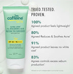 mCaffeine Sun Fix Ultra Light 1% Hyaluronic Acid Matcha Tea Sunscreen SPF 50+ PA++++ | Grocsy