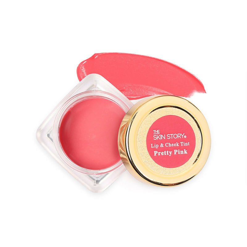 The Skin Story 100% Natural Lip Cheek Eye Tint Ayurvedic Hibiscus Moisturizing Glow - Pretty Pink | Grocsy