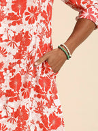 Red & White Men pure Cotton Floral Printed Straight Kurta - Mahotsav | Grocsy