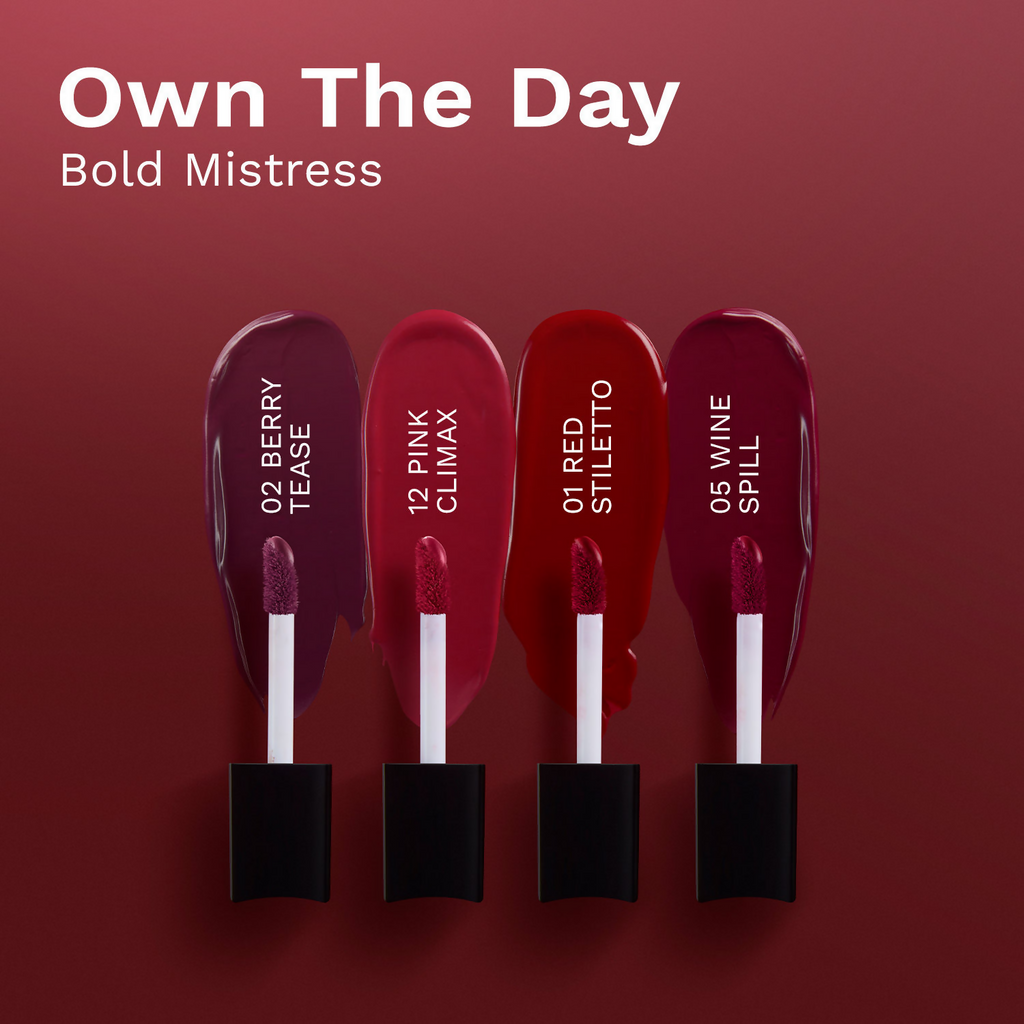 Pilgrim Matte Mini Liquid Lipstick 4 In 1 Pack Smudgeproof, Hydrating & Lightweight - Bold Mistress | Grocsy
