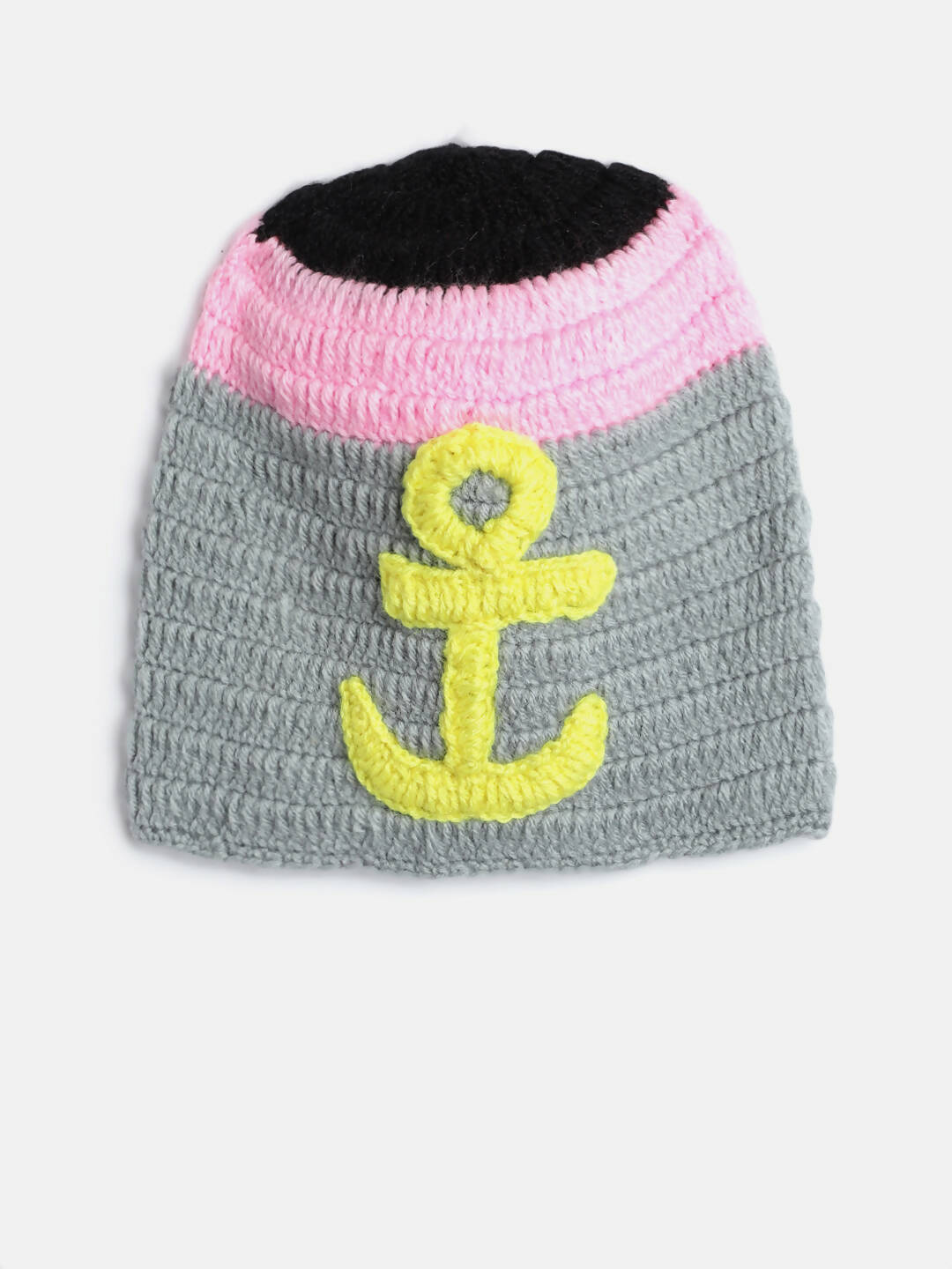 Chutput Kids Woollen Hand Knitted Anchor Detailed Cap - Multi | Grocsy