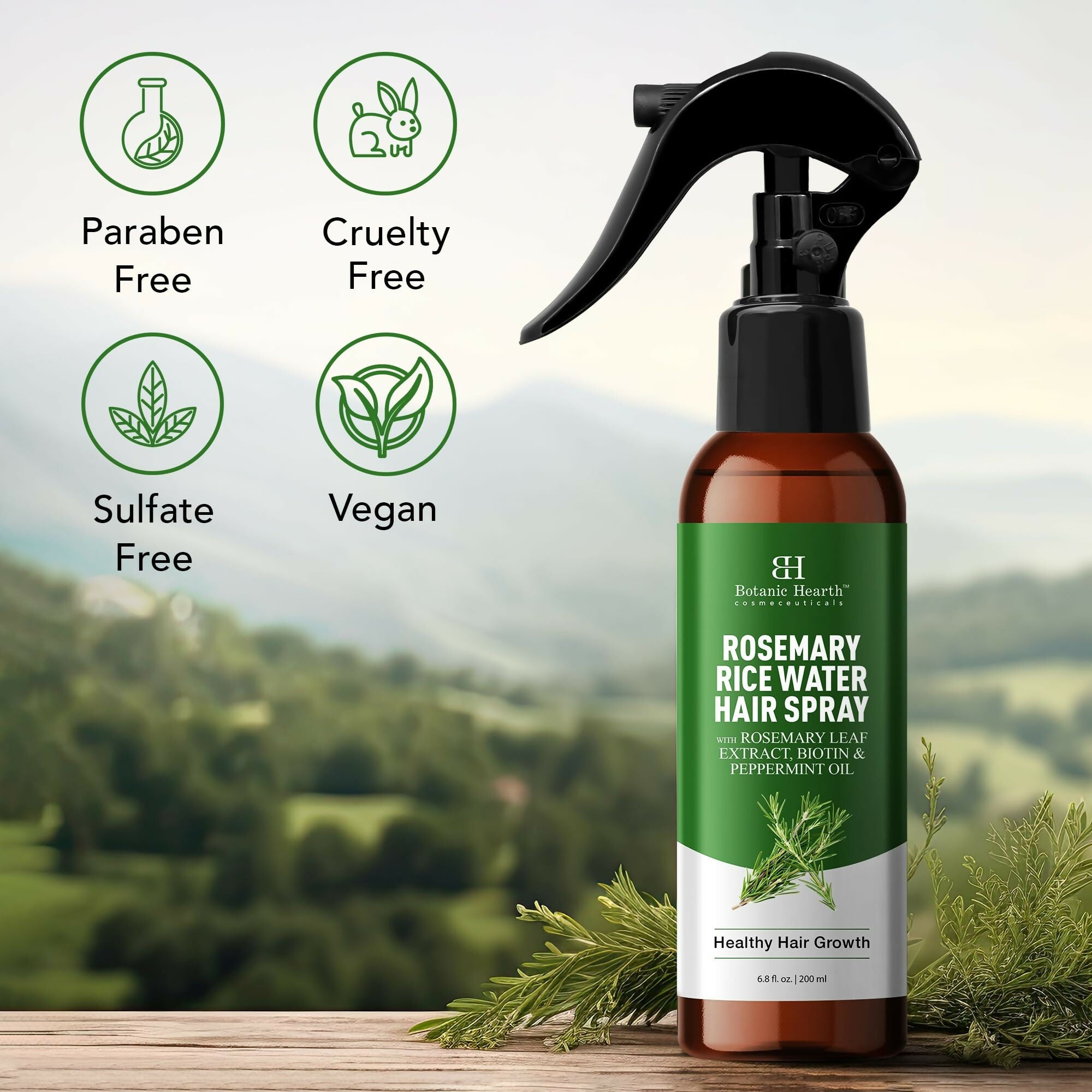 Botanic Hearth Rosemary Rice Water Spray for Hair Growth | Grocsy