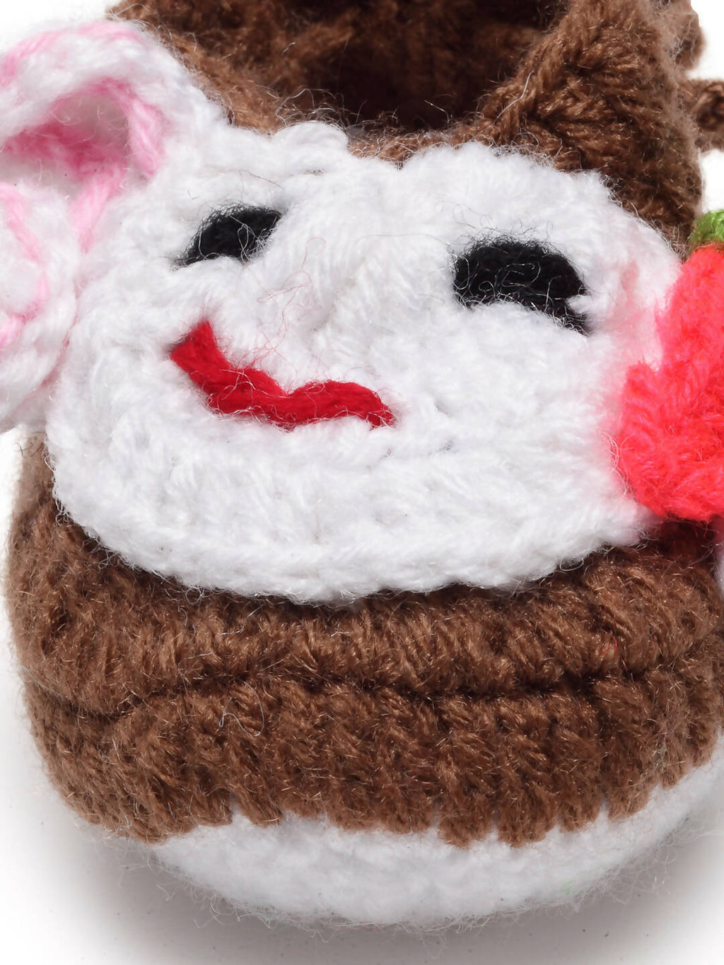 Chutput Kids Woollen Hand Knitted Self Desgin Booties - Brown | Grocsy