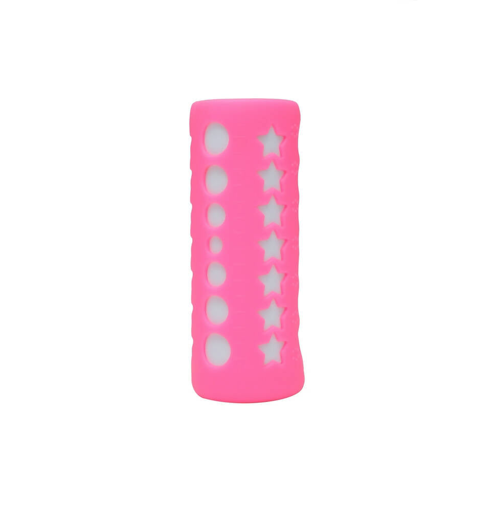 Safe-O-Kid Silicone Baby Feeding Bottle Cover Cum Sleeve for Insulated Protection 250mL- Pink | Grocsy