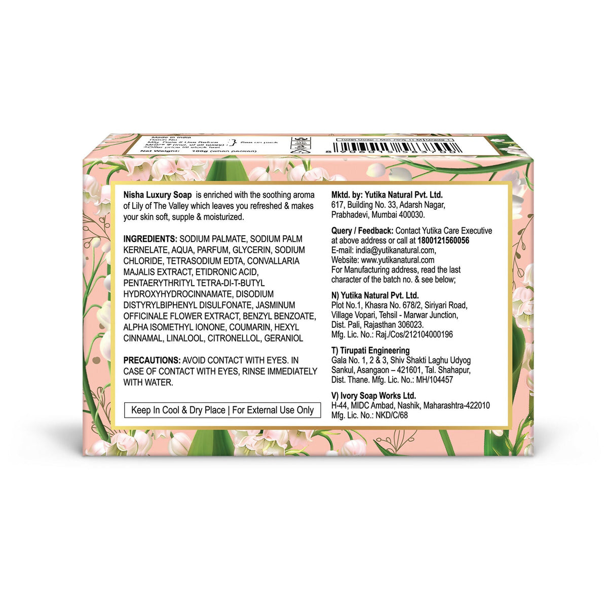 Nisha Soaps for Bath - Lily of the Valley | Grocsy