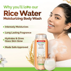 Mamaearth Rice Water Moisturizing Body Wash with Rice Water & Hydrating Lily For Dewy Glass Skin | Grocsy