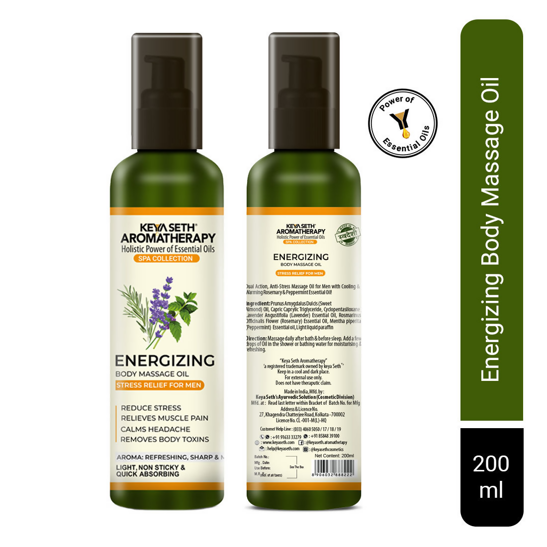 Keya Seth Aromatherapy Energizing Body Massage Oil | Grocsy
