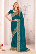 PR Fashion Morpeach Fendi Two Tone Silk Heavy Zari & Resham Embroidery Work With Heavy Zircon Work Saree | Grocsy