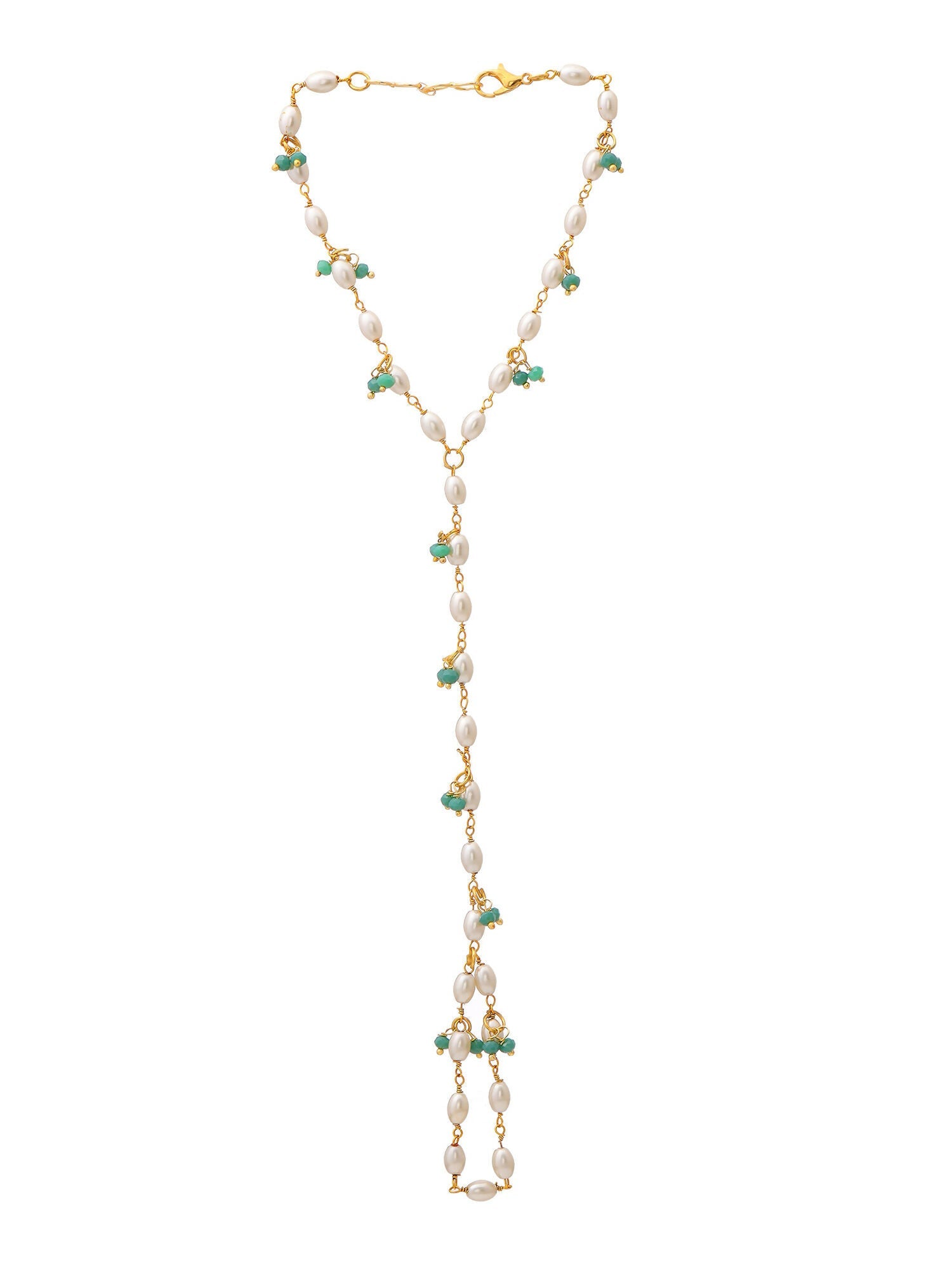 Ruby Raang Multi Pearl & Stone Haath Phool | Grocsy