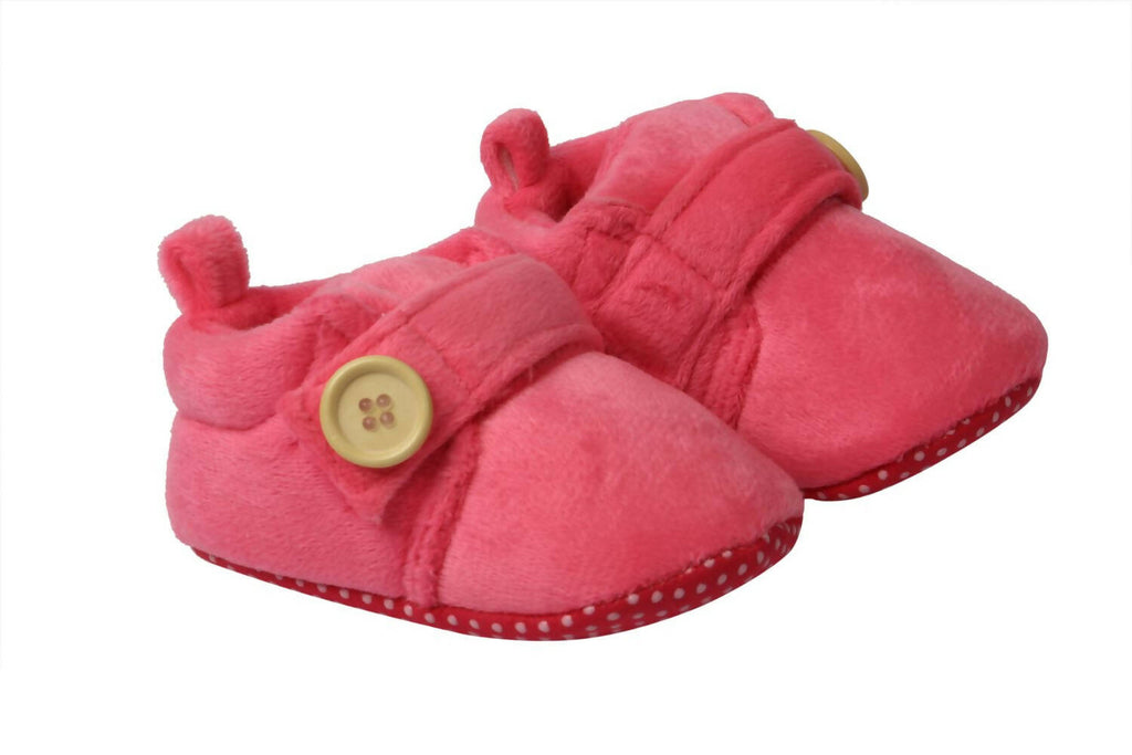 Tiny Bugs Unisex Soft Base Booties - Pink | Grocsy
