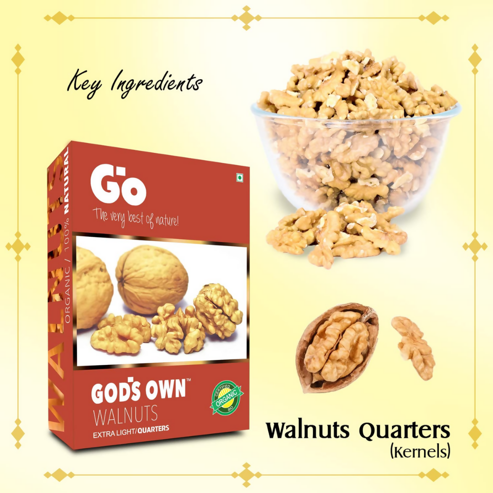 Go Organic Walnuts Kernels Extra Light/Quarters | Grocsy