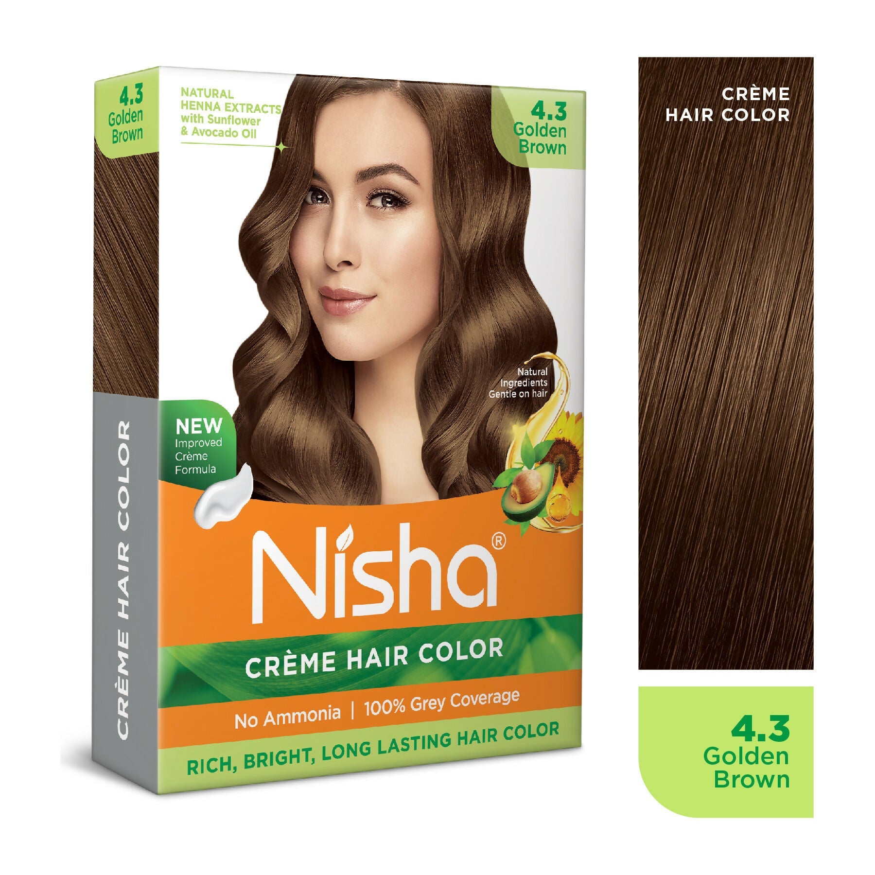 Nisha Creme Hair Color for Women - Golden Brown | Grocsy
