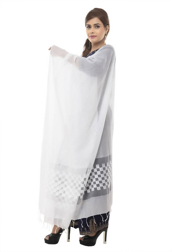 Mominos Fashion White Buta Cut Dupatta | Grocsy